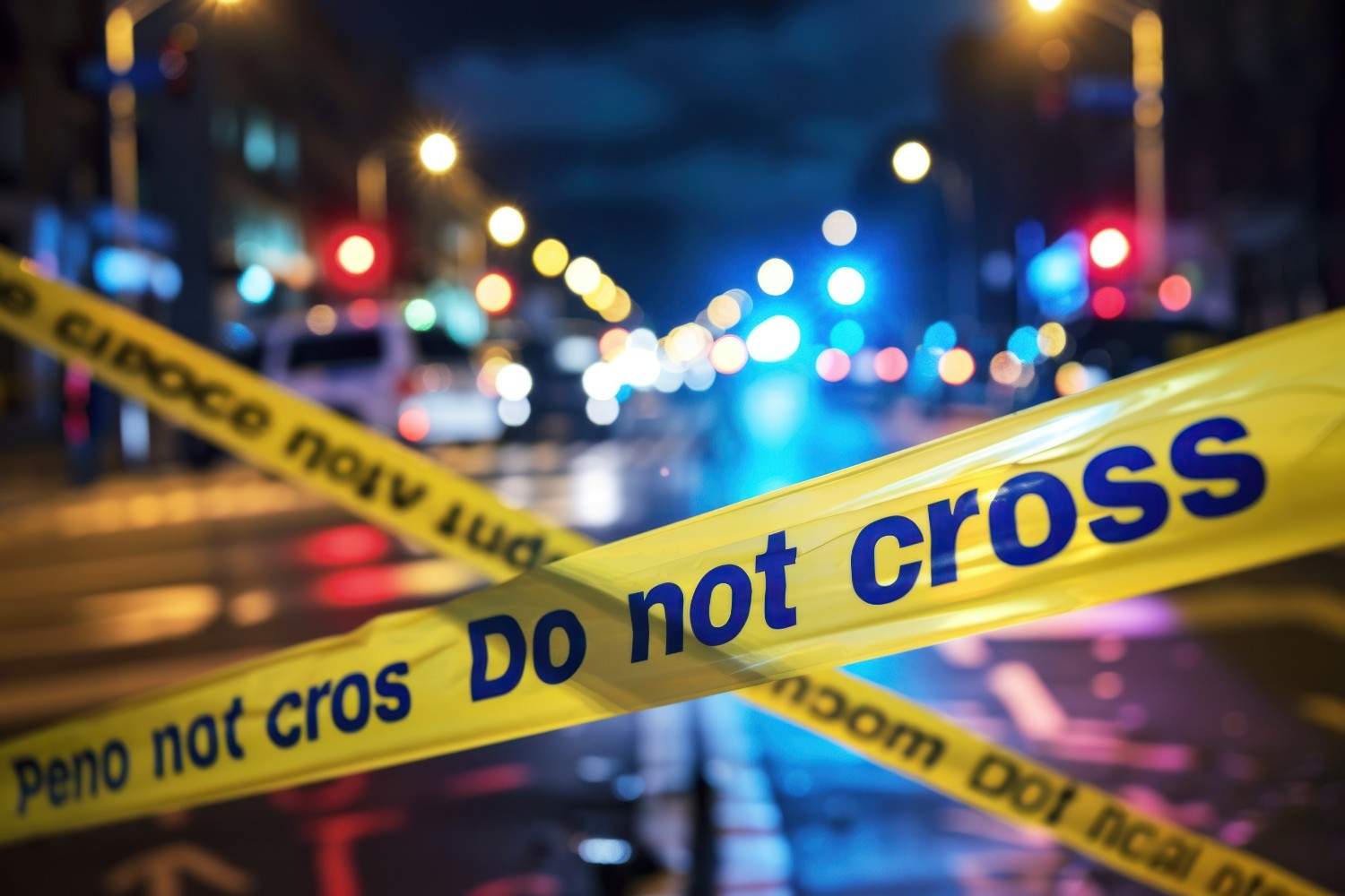 yellow police tape with text cross crime scene night Img